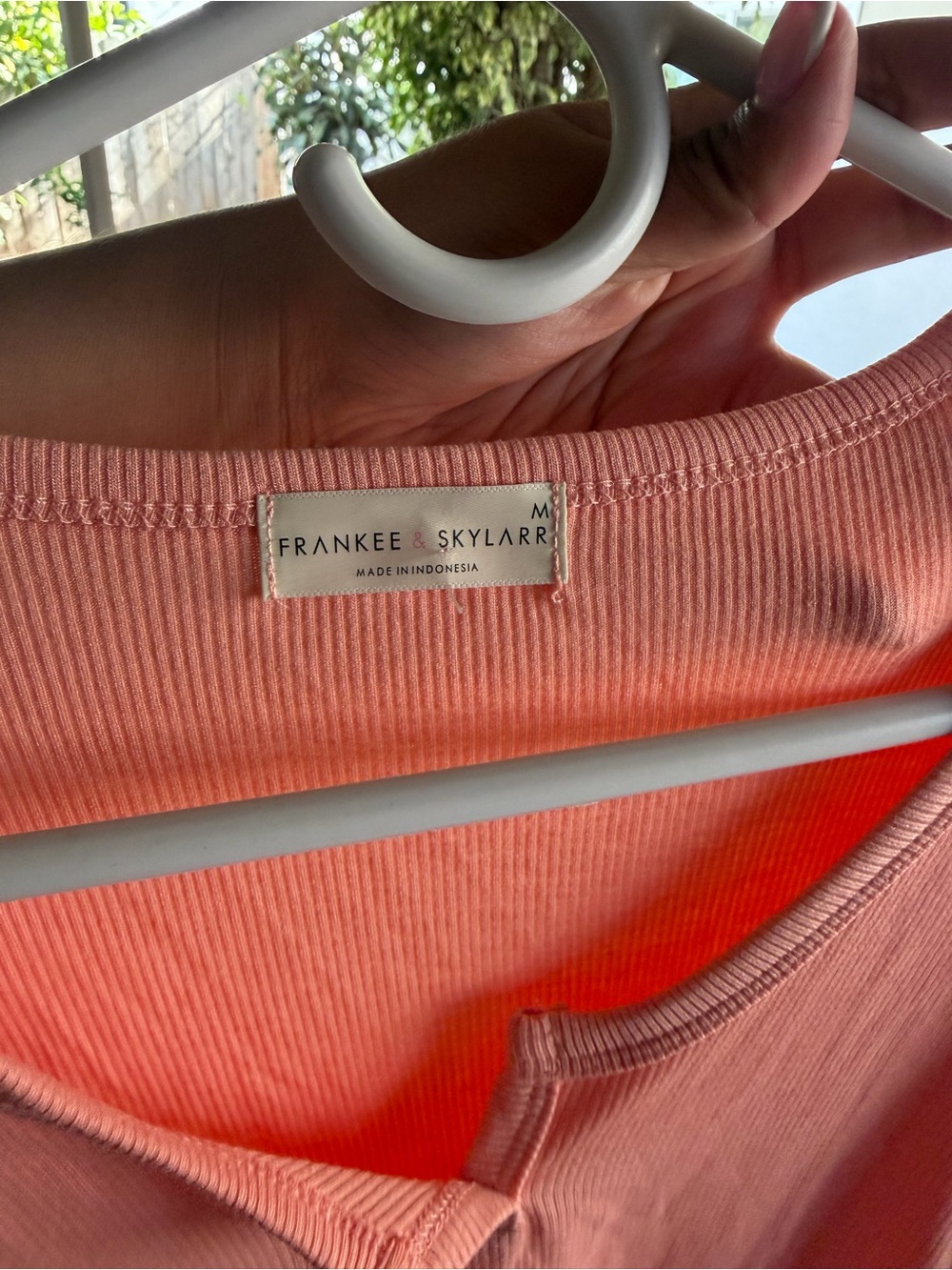Coral Long-Sleeve Ribbed Top - Picture 3 of 4
